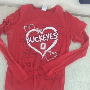 Buckeyes Red Long Sleeve Women's Tee